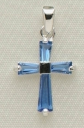 Keep the Faith Birthstone Cross Necklace: September