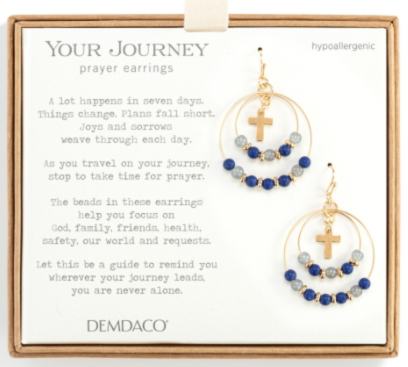 Beaded Prayer Earrings - Indigo