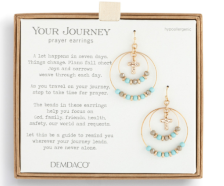 Beaded Prayer Turquoise Earrings