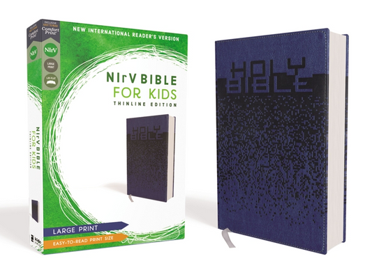 Nirv, Bible for Kids, Large Print, Leathersoft, Blue, Comfort Print: Thinline Edition