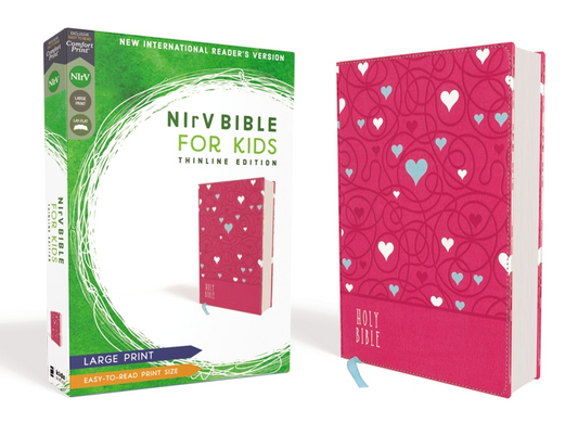 Nirv, Bible for Kids, Large Print, Leathersoft, Pink, Comfort Print: Thinline Edition