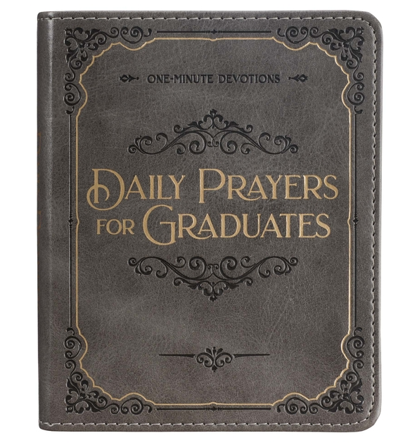 Daily Prayers for Graduates Gray Faux Leather Devotional