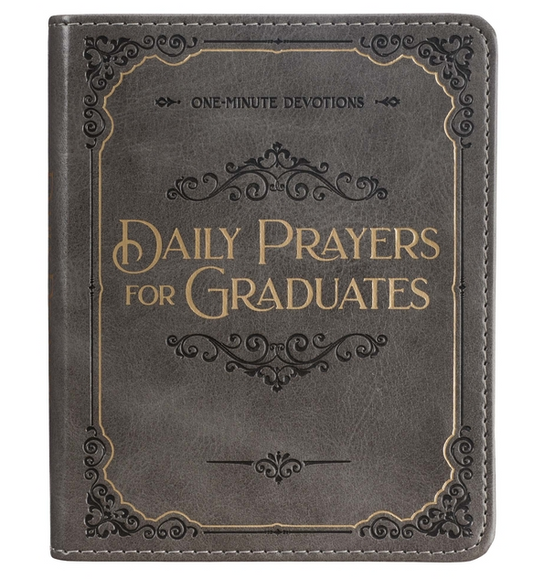 Daily Prayers for Graduates Gray Faux Leather Devotional