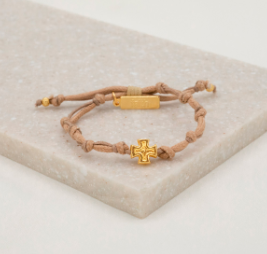 Surrender Prayer Bracelet - Tan / Gold