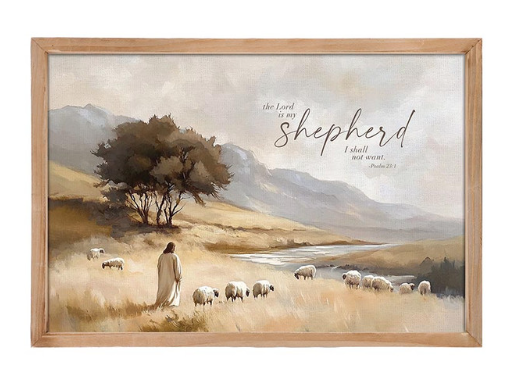Framed Canvas - Lord is My Shepherd