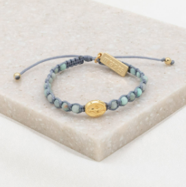 Miraculous Gemstone Bracelet - Slate/Gold