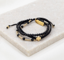 Be Still Prayer Bracelet - Black Agate