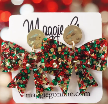 Christmas Bow Earrings