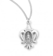 Sterling Silver Fluer De Lis Miraculous Medal