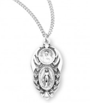 Sterling Silver Miraculous/Scapular Necklace