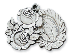 Sterling Silver Miraculous Sliding Rosebud Necklace