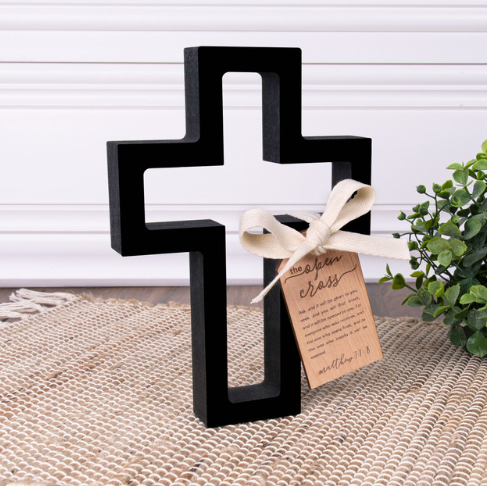 The Open Cross Collection - Black Open Cross - 8"H