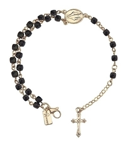 Black & Gold Rosary Bracelet