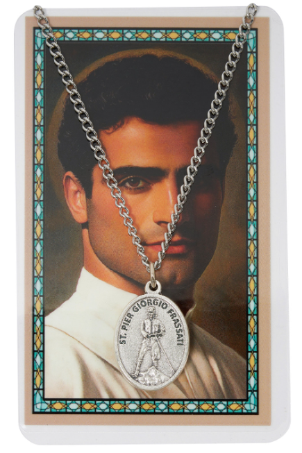 St. Pier Giorgio Frassati Medal & Prayer Card