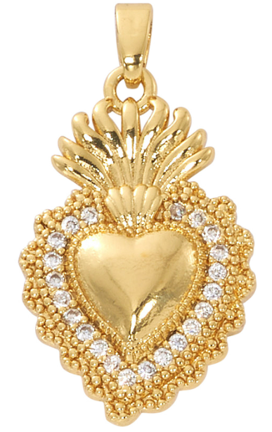 Gold Plate Crystal Sacred Heart