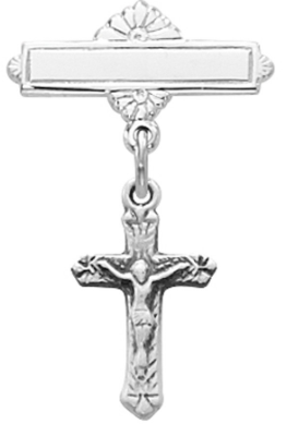 Sterling Silver Crucifix Pin