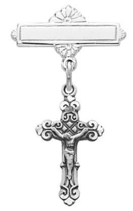 Sterling Silver Crucifix Pin