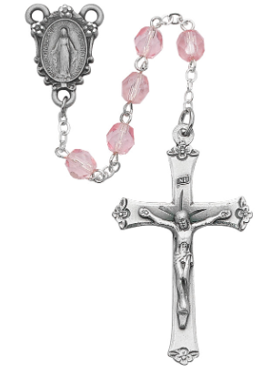 Pink Glass Rosary