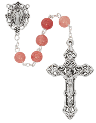 Pink Glass Rosary