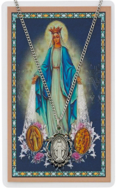 Our Lady of the Miraculous Medal Medal and Prayer Card