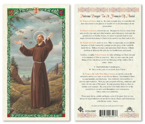 Novena to St. Francis of Assisi Prayer Card