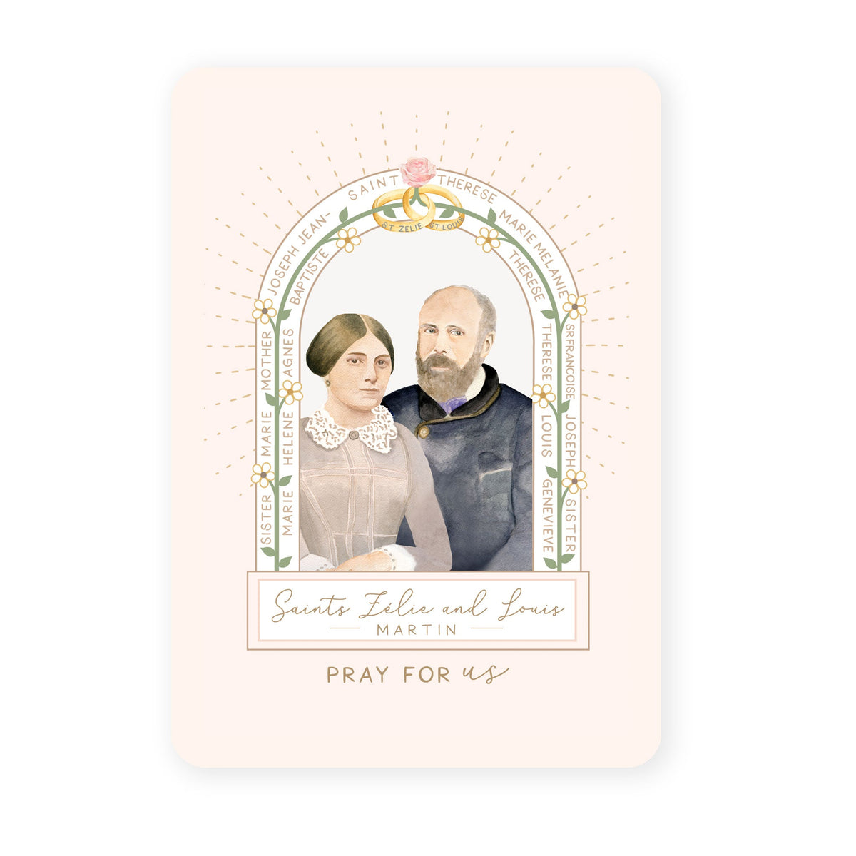 Sts. Zelie and Louis Martin Prayer Card | Beige
