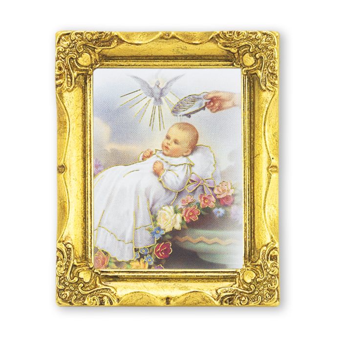 3" x 2" Antique Gold Frame with Baptism Print