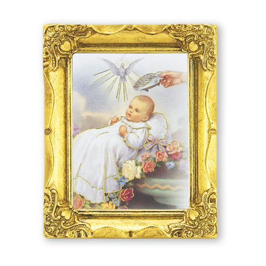3" x 2" Antique Gold Frame with Baptism Print
