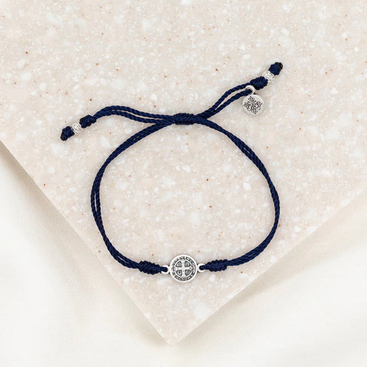 Breathe Blessing Bracelet - Navy/Silver