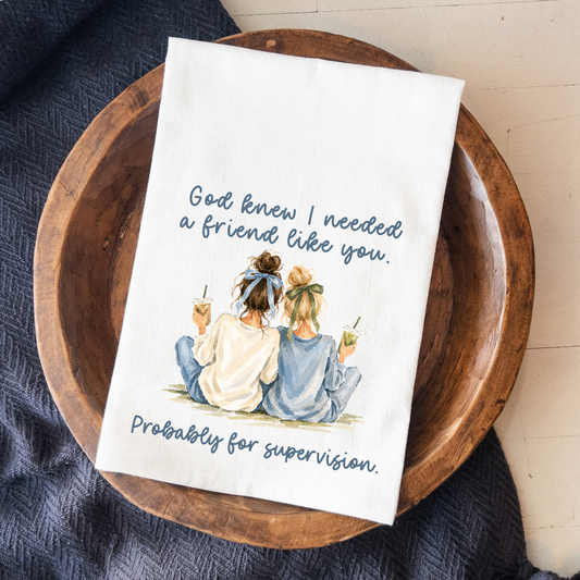 Blessed Mess | Friend Supervision Tea Towel