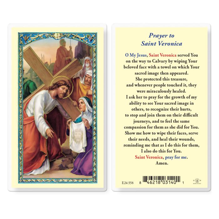 Saint Veronica Prayer Card