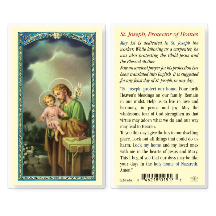 St. Joseph, Protector of Homes Prayer Card