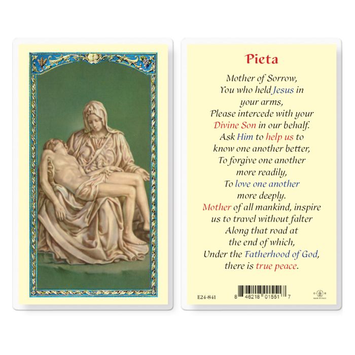 Pieta with Mother of Sorrow Prayer Card