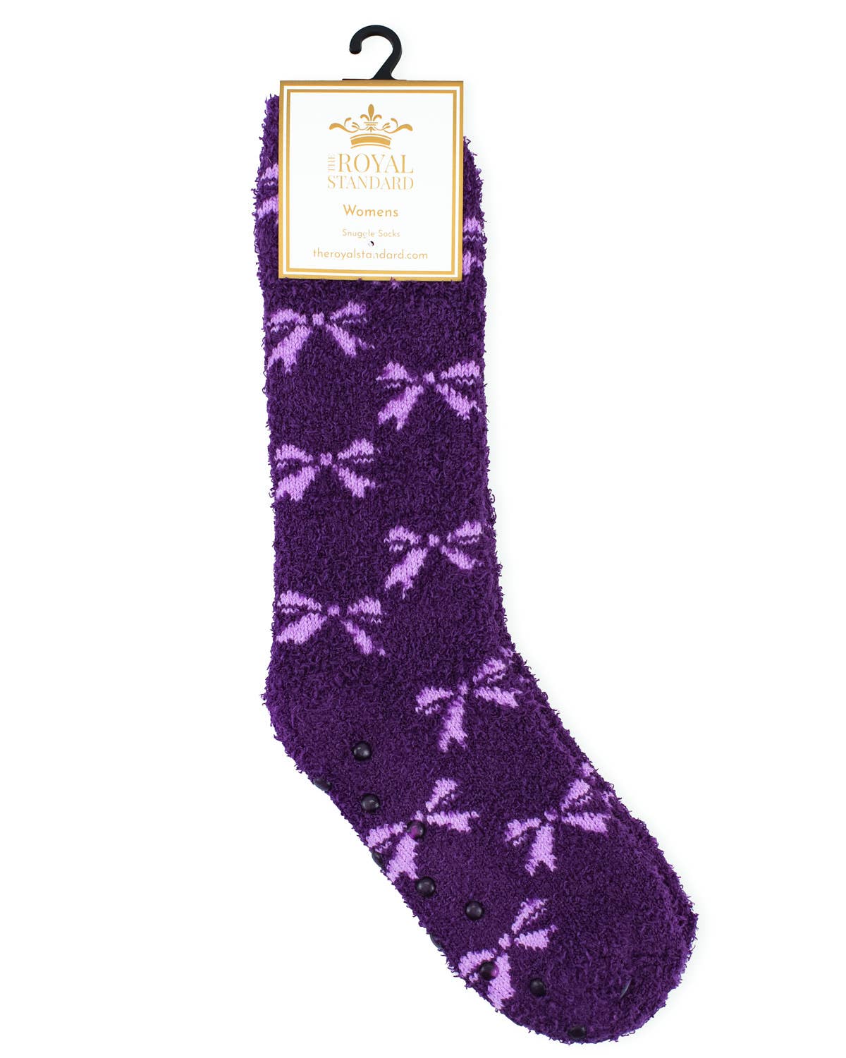 Women's Hannah Bow Snuggle Socks   Purple   One Size