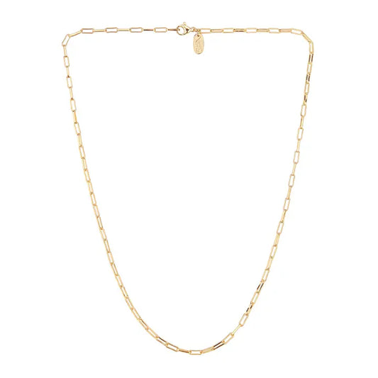 19" Paperclip Chain Necklace, Gold