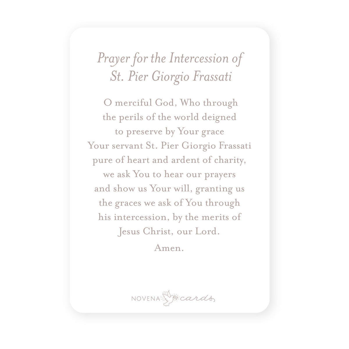 St. Pier Giorgio Frassati Prayer Card | Pray for Us