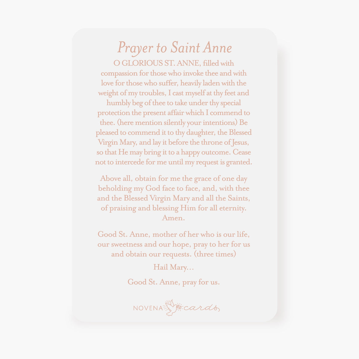 St. Anne Prayer Card | Pink