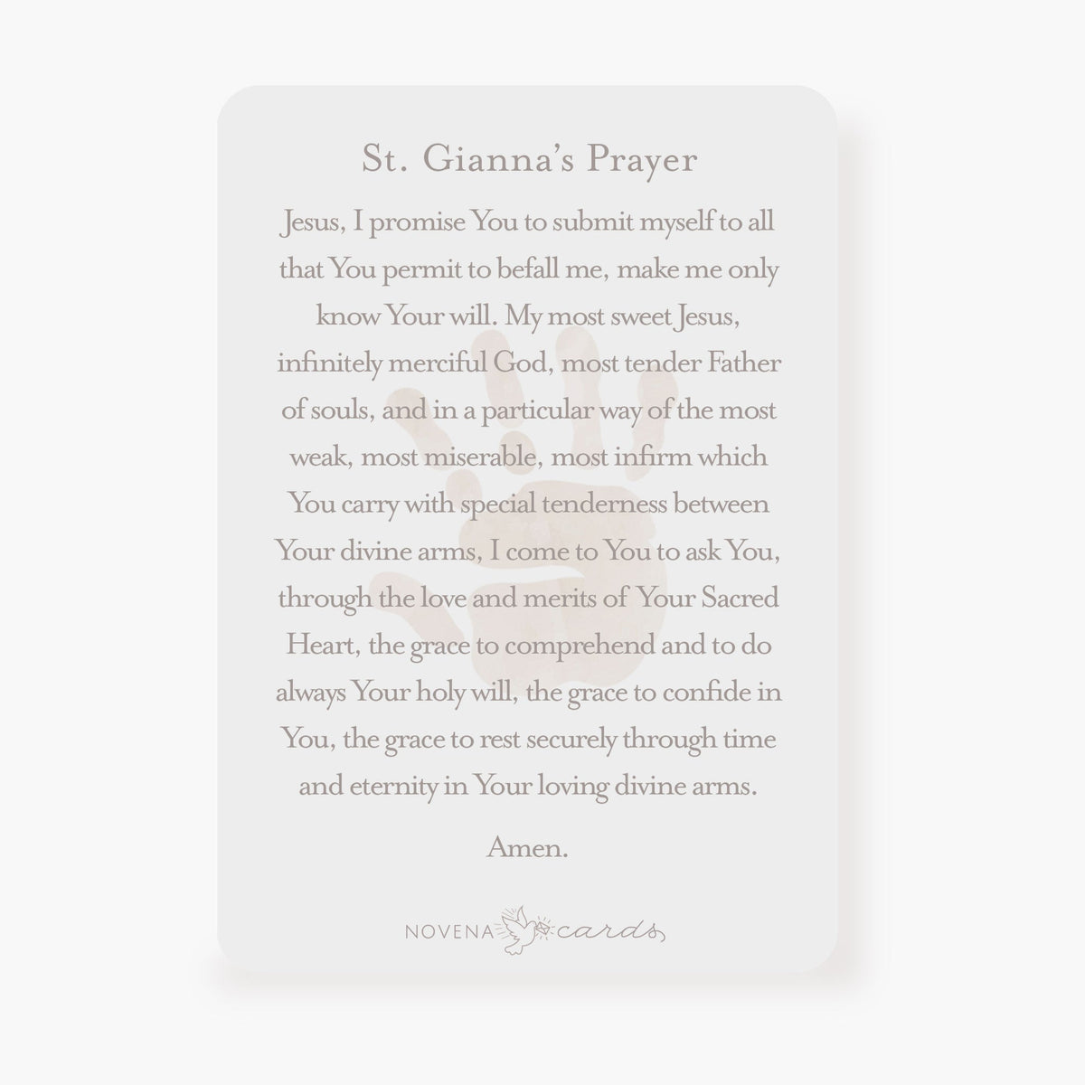 St. Gianna Beretta Molla Prayer Card | Beige