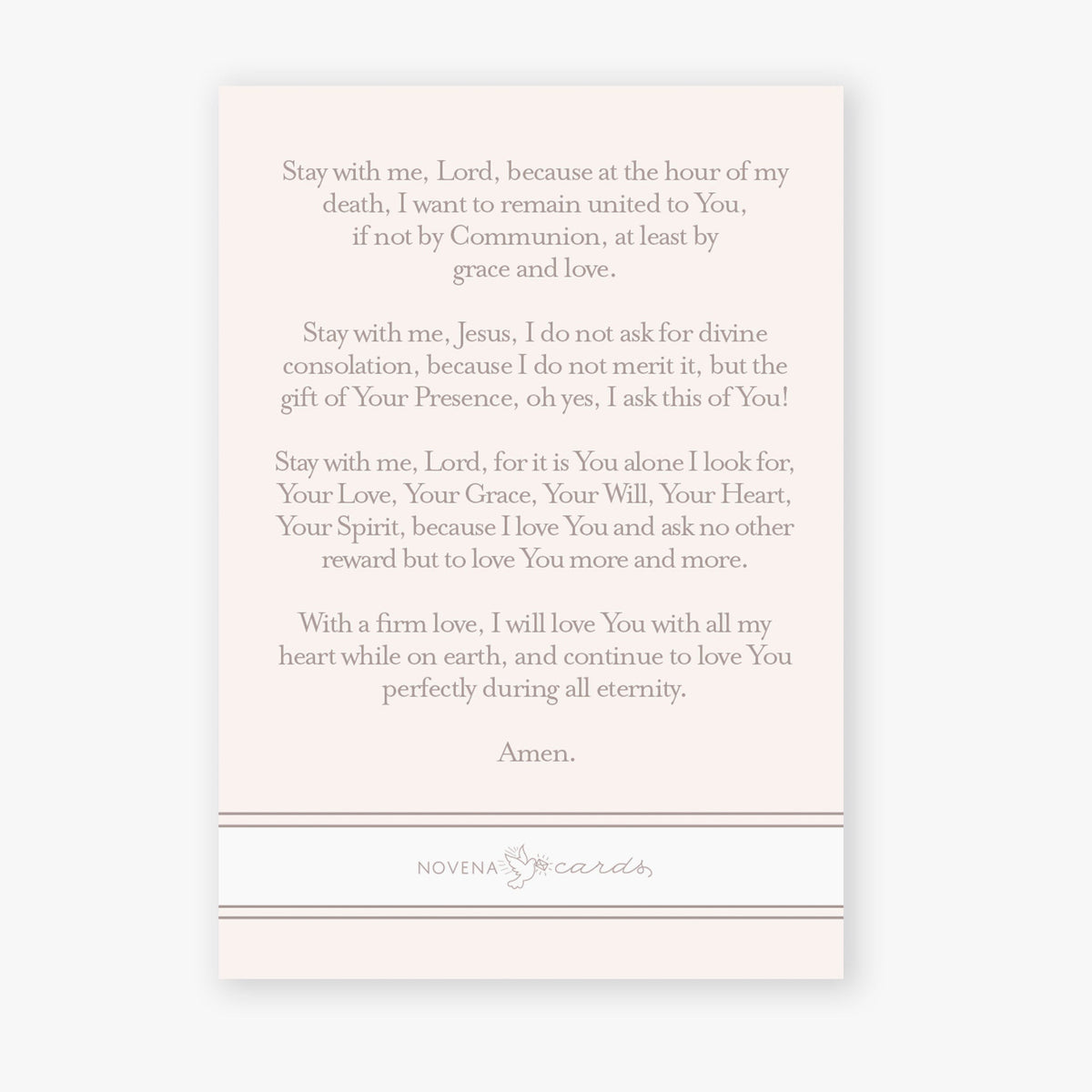 Stay With Me Lord Prayer Card | Beige