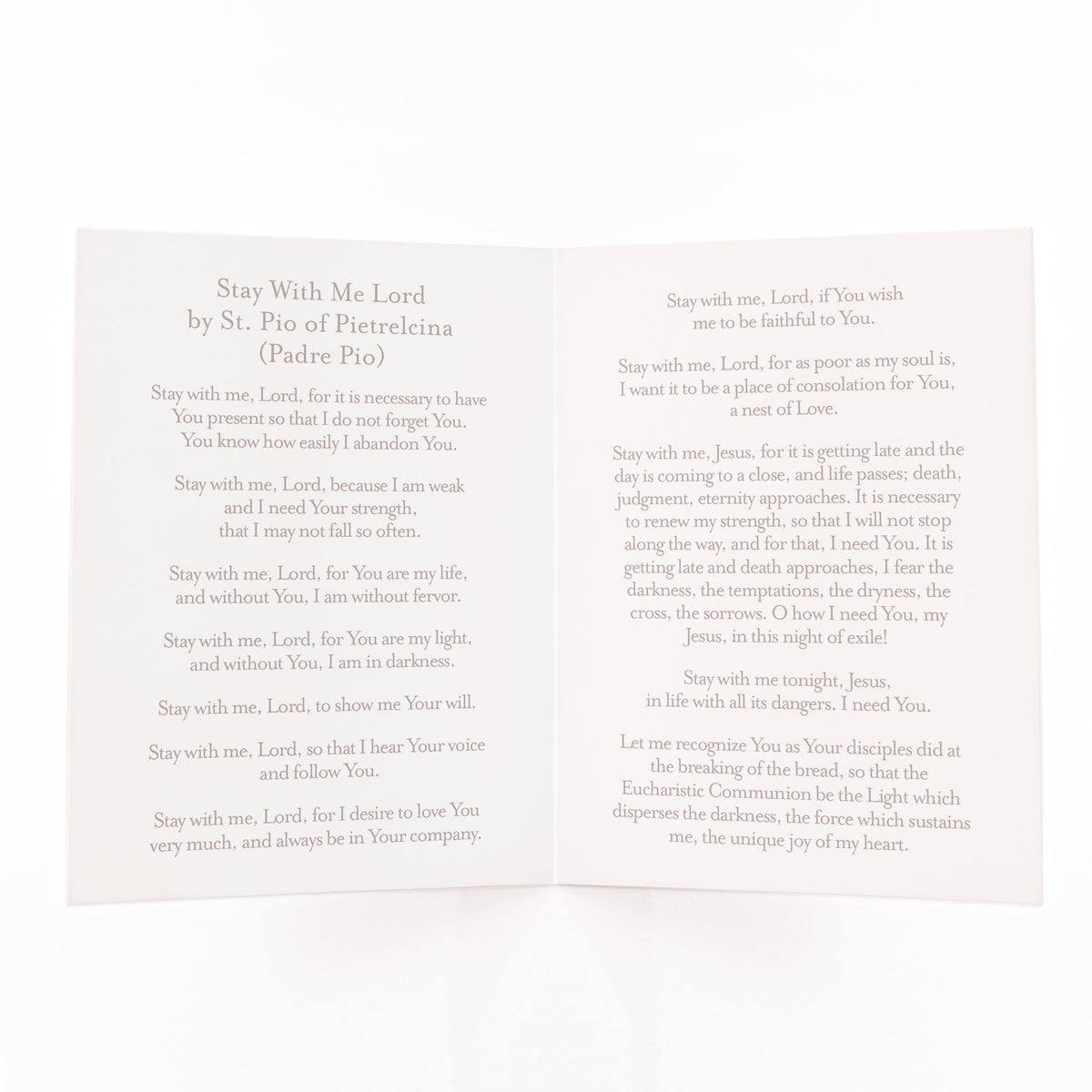 Stay With Me Lord Prayer Card | Beige